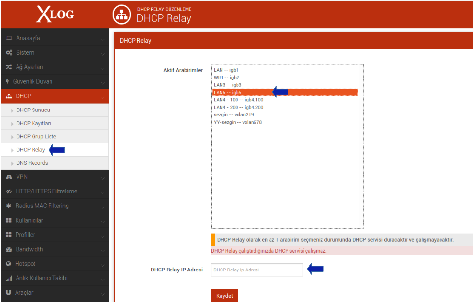 dhcp relay nasıl eklenir