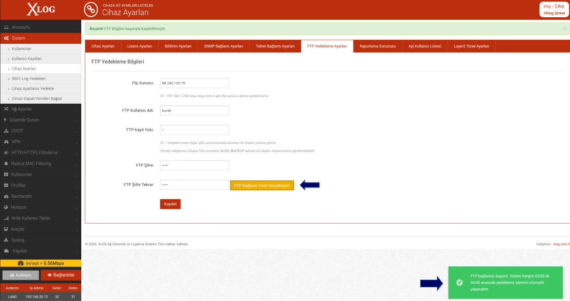 xlog ftp server test