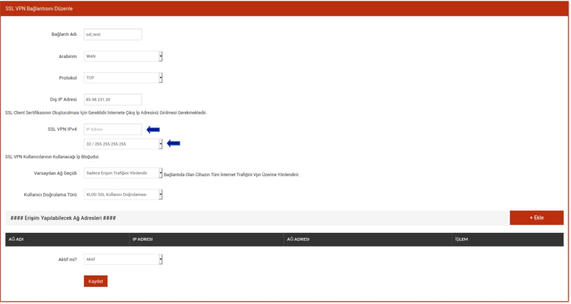 OPENVPN SSL_VPN EKLEME