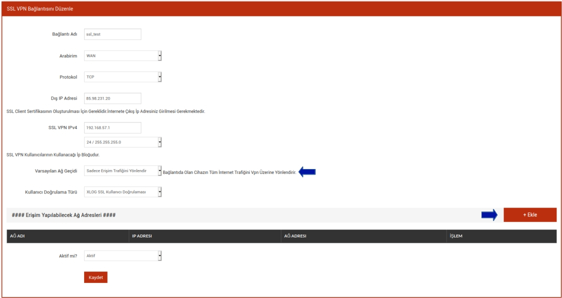 XLOG OPENVPN SSL_VPN GATEWAY EKLEME