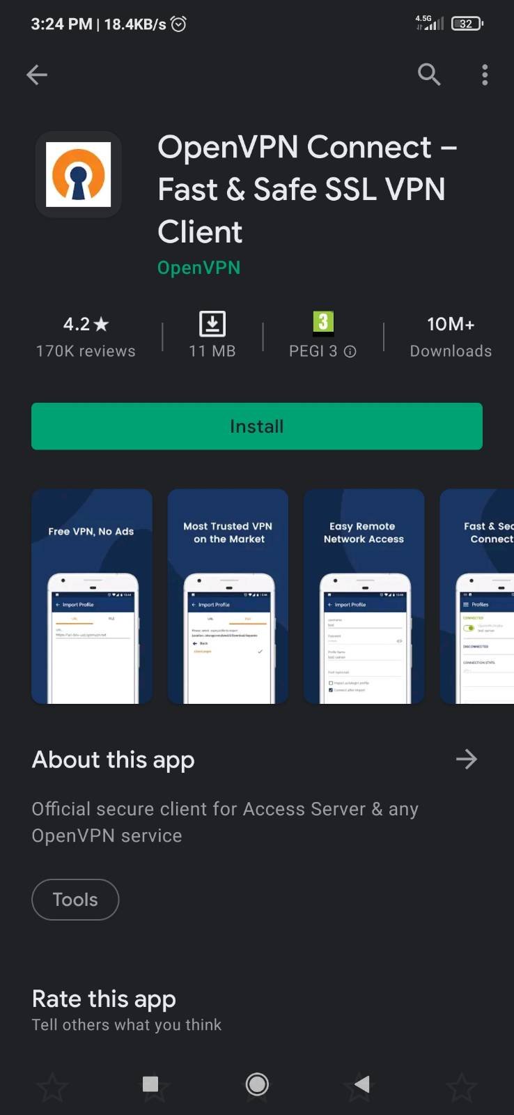 XLog OpenVPN Android yükleme