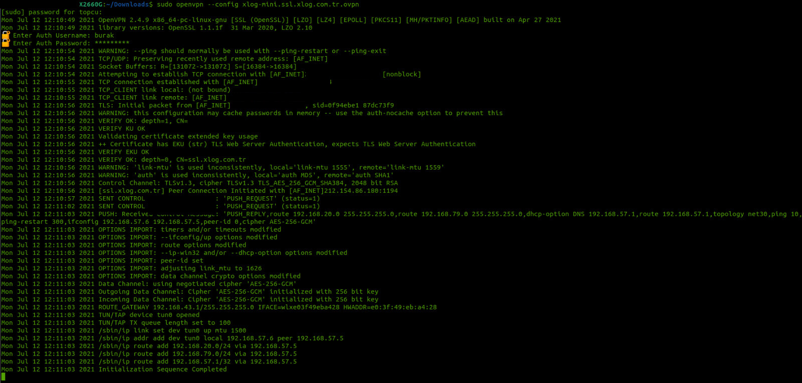 ubuntu linux openvpn sslvpn connection logs