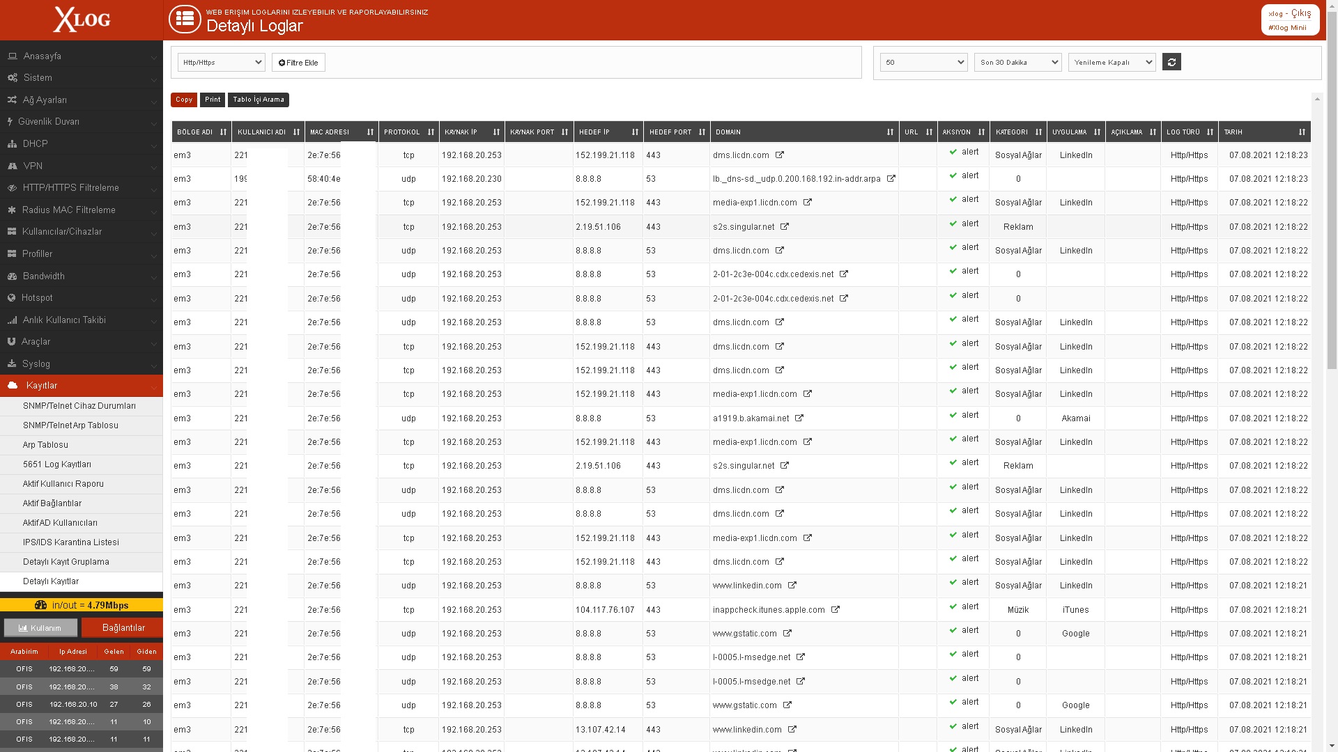 Xlog http/https log kayıtlarını görüntüleme