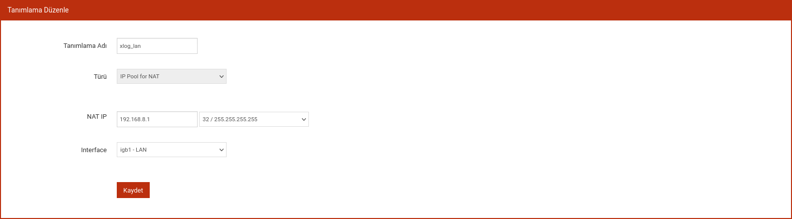 xlog nat ip address