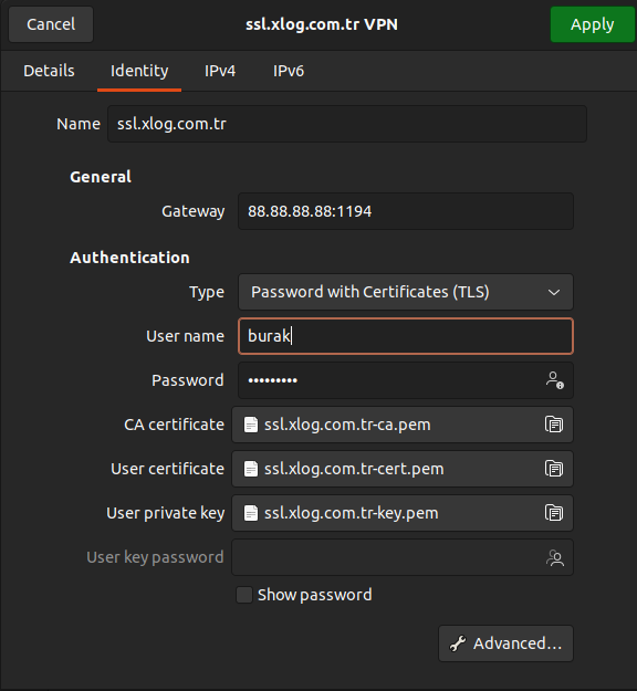 ubuntu gui sslvpn ovpn cert import