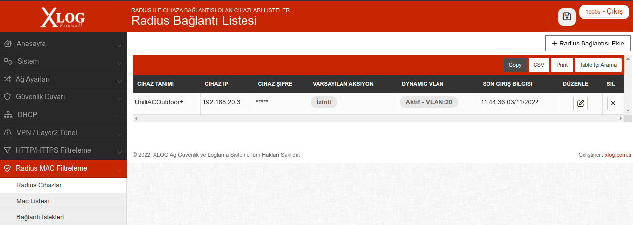 XLOG 802.1x dynamic vlan assignment