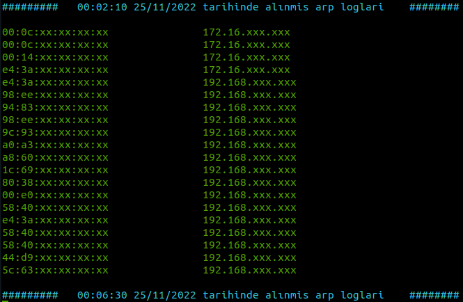 XLOG ARP LOGLARI