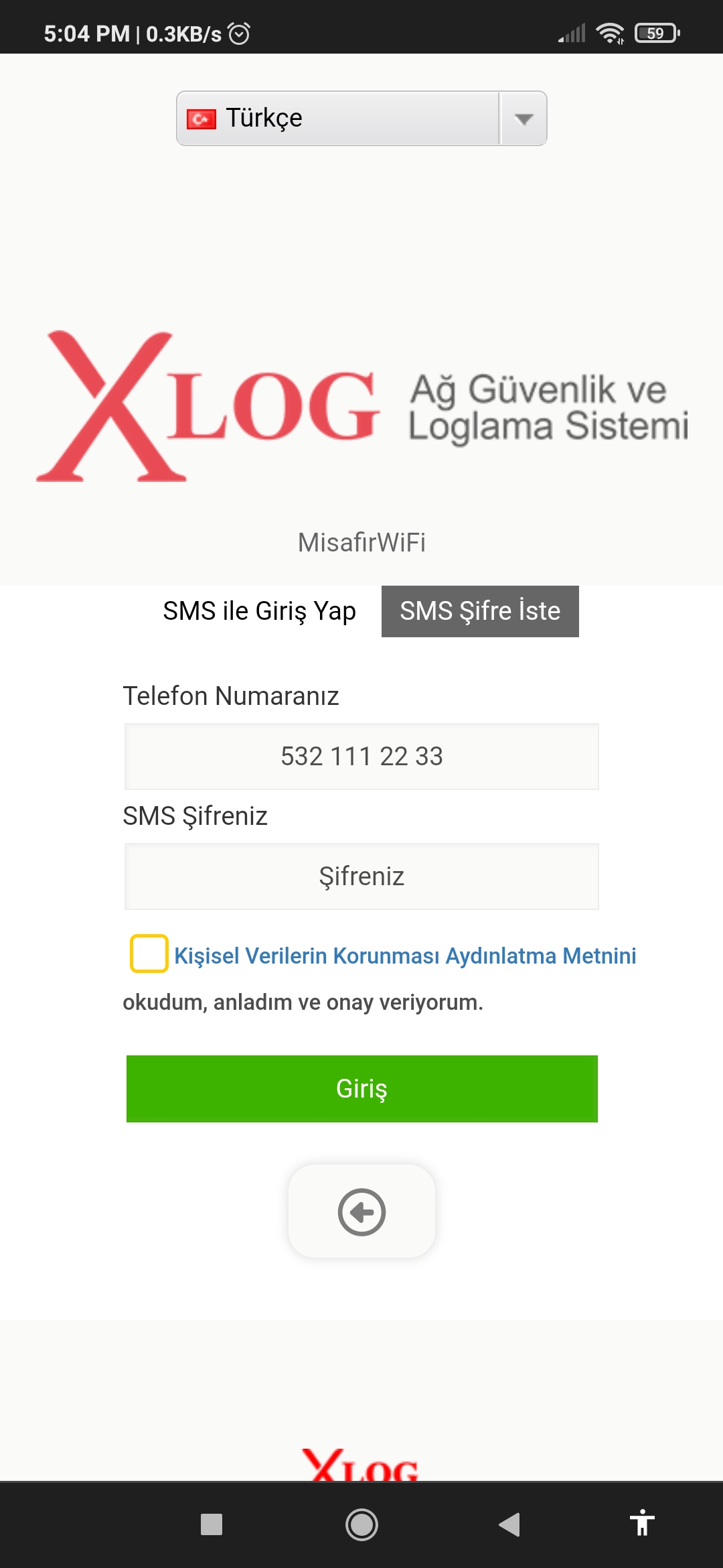 hotspot sms xlog