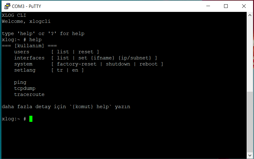 xlog cli help