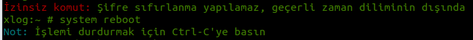 xlog cli user reset