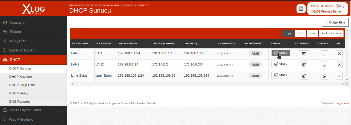 xlog statik ip eşleşmesi tanımlama