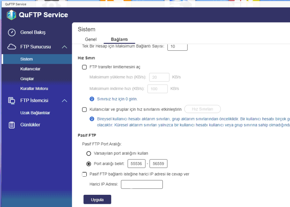 nas ftp server passive