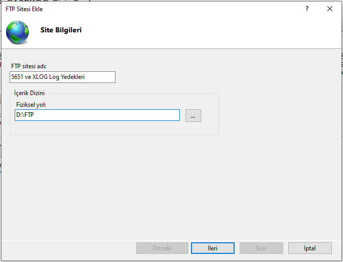IIS ftp site add