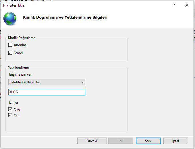 IIS FTP user add