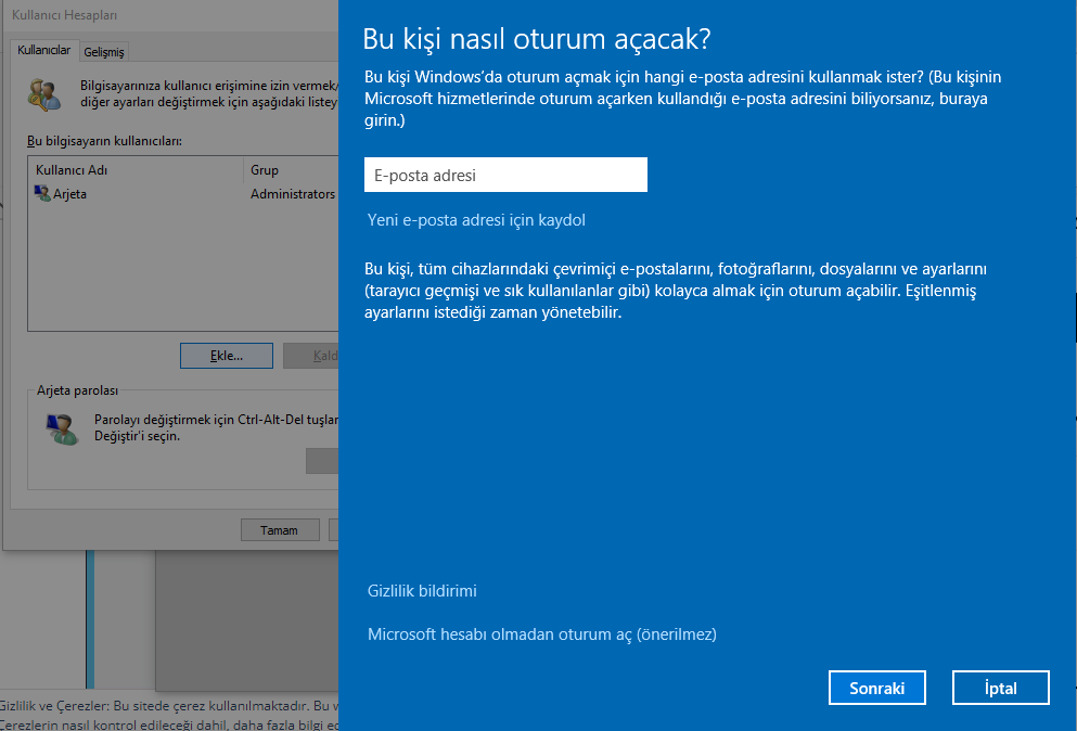 XLOG user add windows