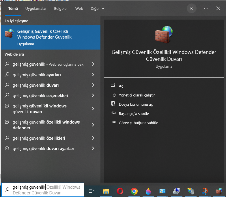 Windows advanced firewall