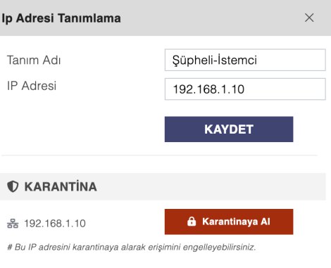 Karantinaya Al düğmesi